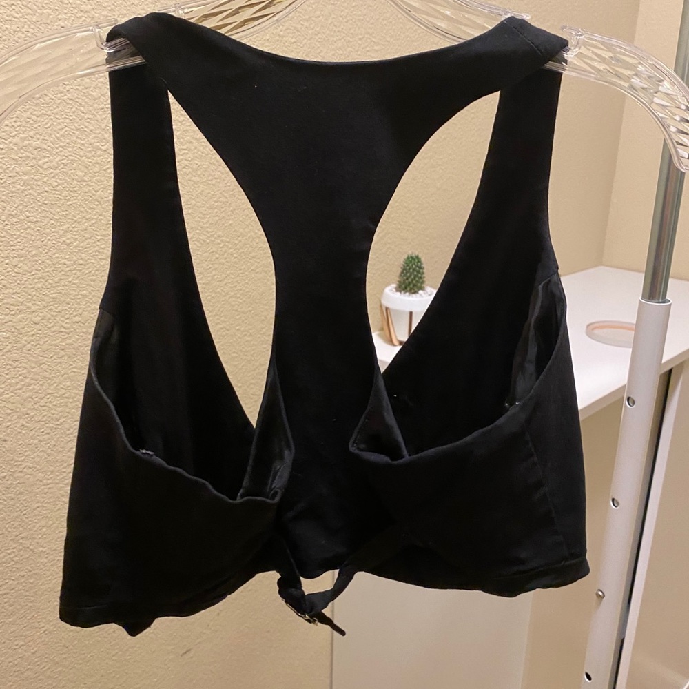 Black cropped XOXO mini vest